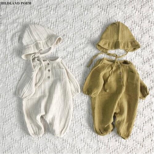 Baby Girl Boy Clothes Spring Newborn Baby Romper Jumpsuits With Hat Cotton Baby Clothes Long Sleeve Baby Boy Romper Jumpsuit