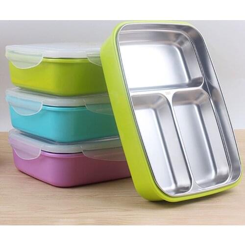 Children Kids Stainless Steel Lunch Box Picnic Office Bento School Food Container Microwavable Thermal Crisper