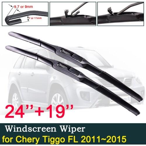 For Chery Tiggo FL 2011~2015 T11 Car Wiper Blade Front Windscreen Windshield Wipers Car Accessories J Hook Type 2012 2013 2014