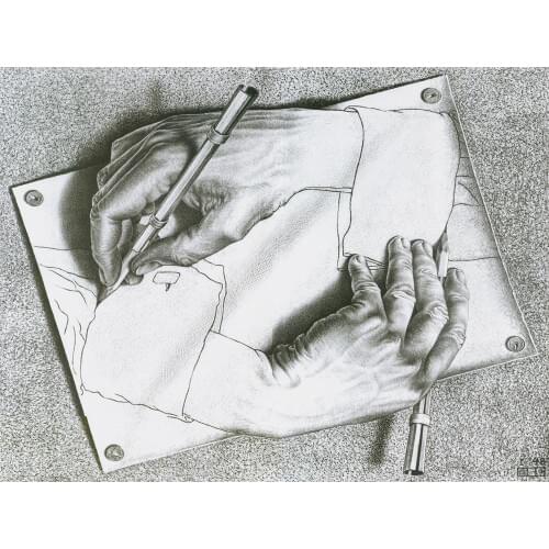 Good gifts Canvas prints mc escher hands on canvas design modern abstract wall Art for room free shipping 9n-cx-1 (100)