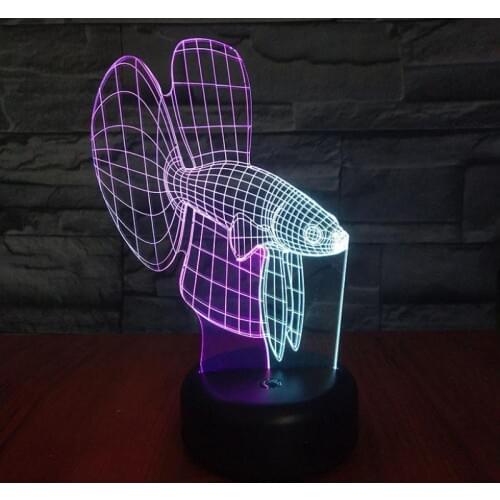 Carp 3d Visual Nightlight Creative Colorful Touch Charging Led Stereo Desk Lamp Gift Atmosphere Table Lamps For Living Room