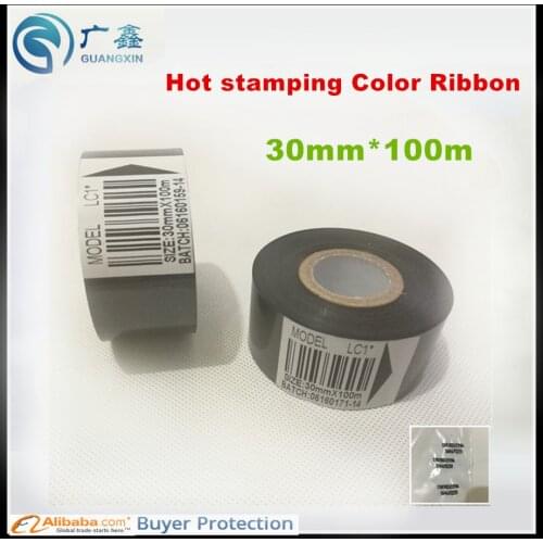 Freeshipping High Quanlity Ribbon 30*100m any color Ribbon for stamping machine ,coding machine ribbon,printer ribbon