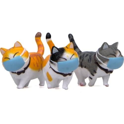 Mini Cat Kitty Figurines Interactive Realistic Model Figure Toy Simulation Miniature Animal for Home Ornament