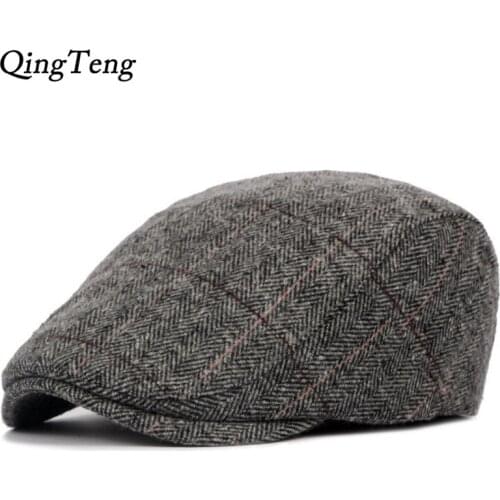 Men Berets Herringbone Gatsby Tweed Cap Newsboy Male Beret Peaky Blinders Hat Spring Women Flat Beret Hats