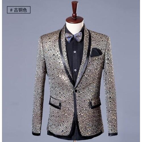 Blazer men formal dress latest coat pant designs suit men costume singer dance stage marriage wedding suits for mens fashion