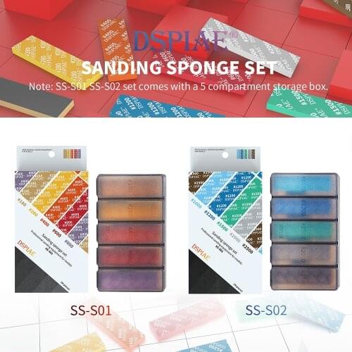 DSPIAE #180~#2500 Sanding Sponge Set Professional Sanding Equipment For Modeler