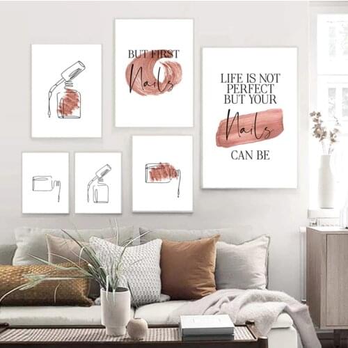 Beauty Line Art Nail Quote Posters And Prints Picture Canvas Painting Wall Art Decoration Print Tech Art Home Scandinavian Decor