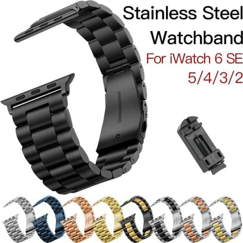 STJ Stainless Steel Strap For Apple Watch Band Series SE/6/5/4/3/2/1 38mm 42mm Metal Sport Watchband For iwatch 40mm 44mm