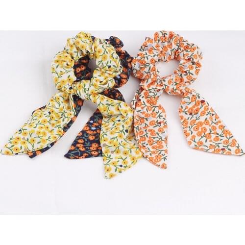 New Fashion Sweet Print Elastic Hair Bands Print Bow Hair Accessories Women And Girls Hair Ring Headdress Hearwear