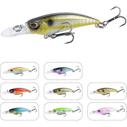 7.5cm/5.2g Minnow Fishing Lures Crankbait Wobbler Artificial Plastic Hard Bait Fishing Tackle Fresh Water Crank Bass Bionic Bait