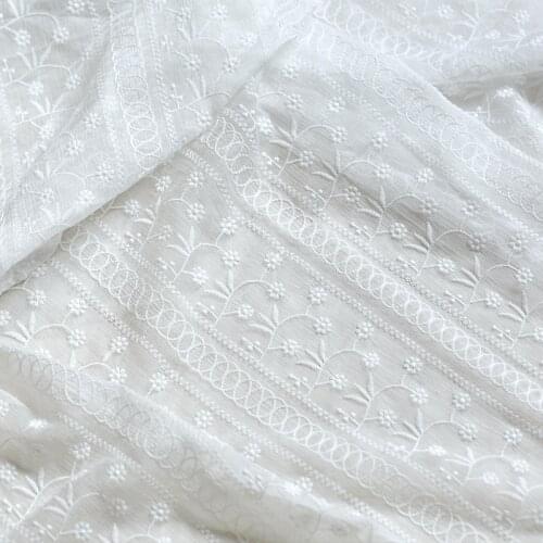 Chiffon Fabric Three-dimensional Embroidered Mesh Lace Fabric Clothing Fabric Manual DIY Accessories Width 130cm 1Yard