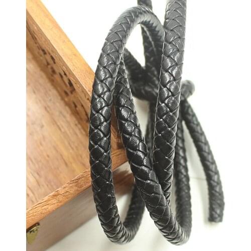 2meters/lot 3/4/5mm Black Brown Round Vintage Braided Genuine Leather Cord Cow Leather Cord for Bracelet Jewelry Making Findings