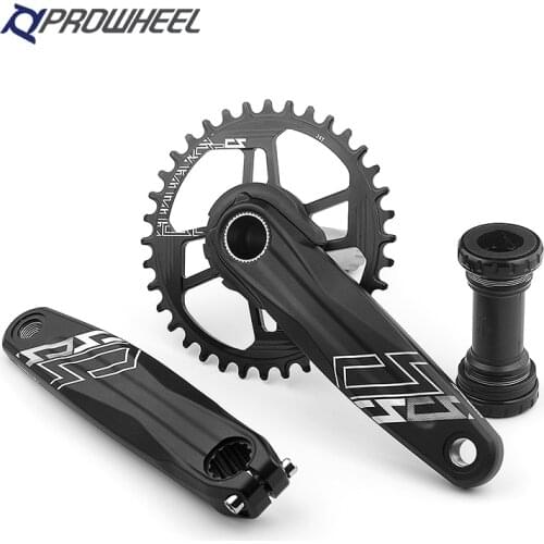 PROWHEEL Mountain Bike Crankset 170mm Narrow Wide 36T Automatic Winding Link with Bottom Bracket MTB Bicycle Crankset for SRAM