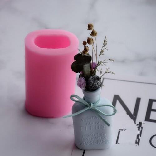 Wine Bottle Shape Candle Silicone Mold Plaster Cement Flower Pot Molud DIY Aromatherapy Soap Decoration Candle Crafts Home Decor