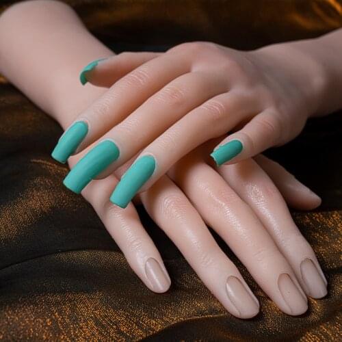 Silicone nail practice hand model with joints bendable matching piece prosthetic silicone TGQ02-2