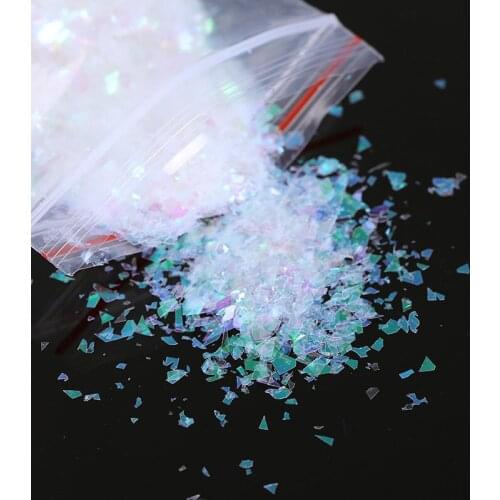 1 Bag Nail Sequins Colorful Polish Powder Glitter Craked Paper Irregular Shell Palliette Flakes Manicuring Nail Art Decoration