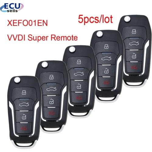 5pcs X Xhorse XEFO01EN VVDI Super Remote with XT27A01 XT27A66 Chip Work for VVDI2 /VVDI Key Tool Max