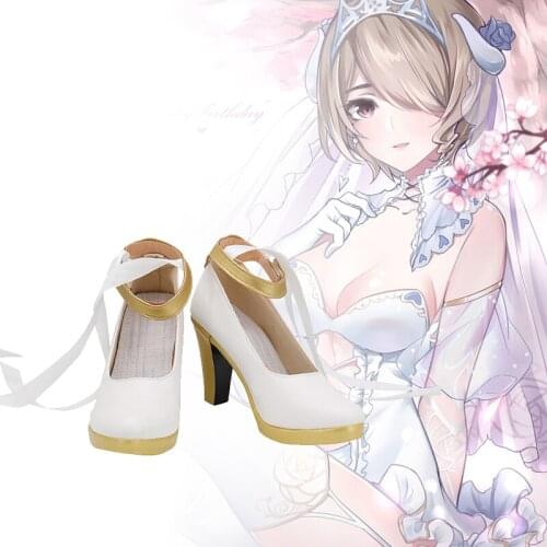 Honkai Impact 3 Rita Rossweisse Vow of Roses Cosplay Shoes White High Heel Boots Custom Made For Unisex Halloween Party Props