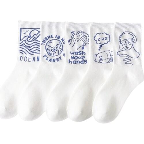 Japanese Kawaii Women Animal Cartoon Character Solid Color Casual Tube Socks Cute Cotton Stockings Men And Women Milk White Sock