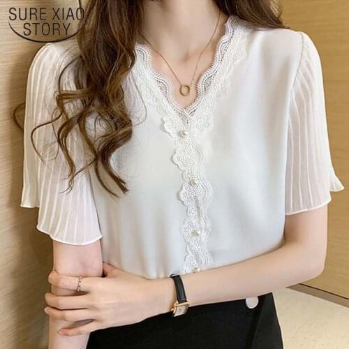 Spring New O-neck Lantern Sleeve Elegant White Silk Blouse Women Sexy Hollow Out Lace Long Sleeve Shirts Tops Blusas Mujer 10226