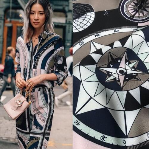2019 new starry compass digital printing clothing handmade DIY fabric polyester printed womens cloth European and American