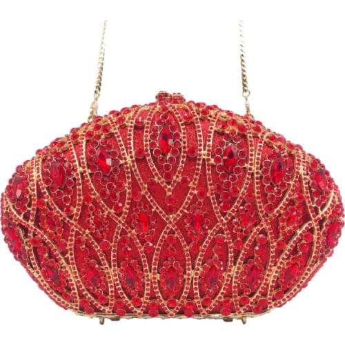 Female green red Minaudiere Women Crystal diamond Clutch purse Evening Bags Party Cocktail Purses Wedding Handbags evening bag