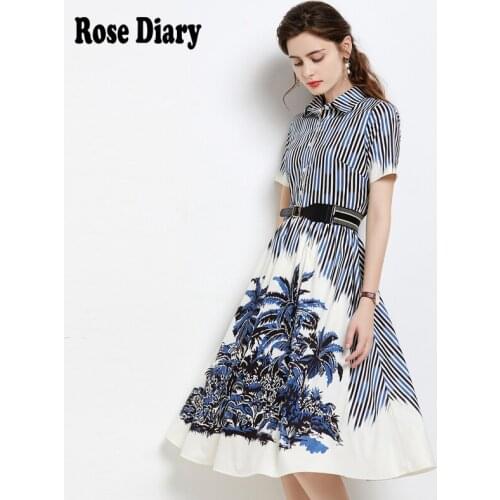 Elegant Fashion Tropical Jungle Floral Leaves Print Dress 2021 Summer Beach Womens Short Sleeve Shirt Loose A-Line Sundress