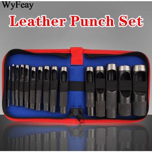 1Set Oxford Cloth Packaging Punching Round Carbon Steel Leather Craft Hole Punch Puncher Watch Belt Band Plastic Rubber Tools