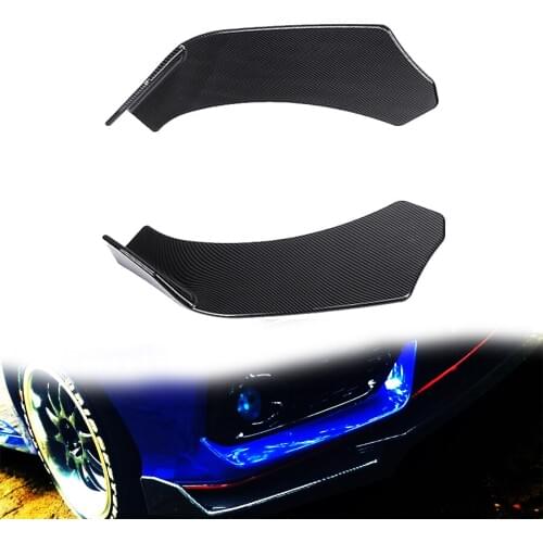 1Pair 3D Carbon Fiber Look Car Front Bumper Splitter Protector Diffuser Kit