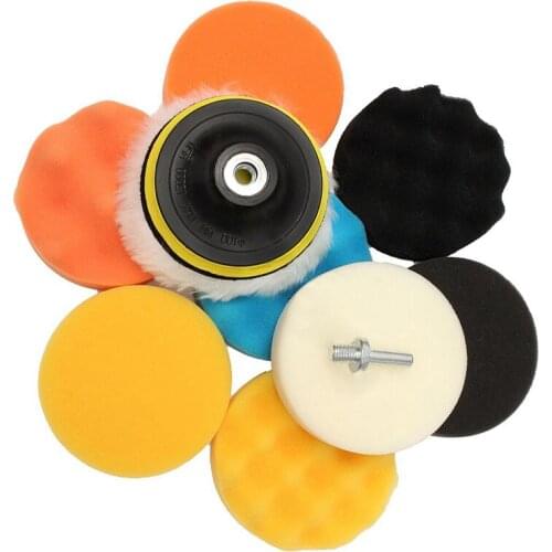 Car Polishing Pad Sponge Wool Cleaning Attachment Buffing Disc M14 Drill Adapter