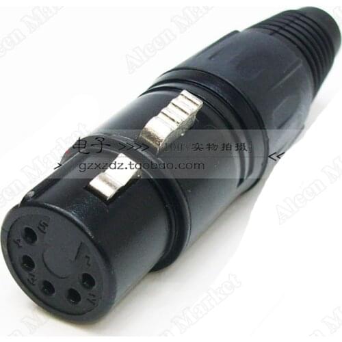 50pcs/lot 5Pin XLR Male Female Plug Copper Pins Silver Console Balanced Audio Microphone Connector