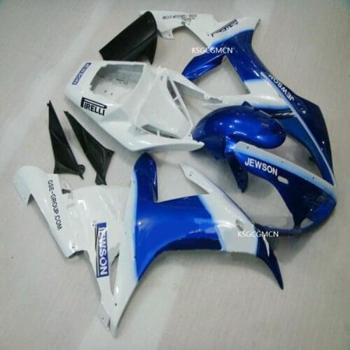 ABS Full Fairings For Yamaha YZF1000 R1 02 03 YZF R1 2002 2003 Plastic Motorcycle Fairing Kit Cowling White Blue