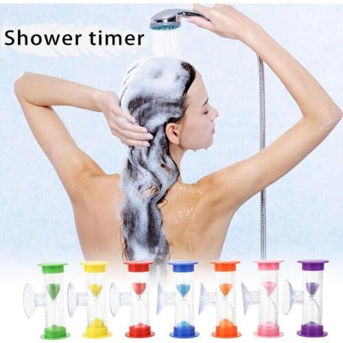 Bathroom Accessories Hourglass Shower Timer Convenient Colorful Home Bathing Tool Toy Practical with Sucker ABS Gadget
