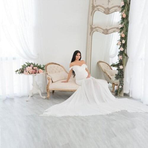 Maternity Dresses For Photo Shoot Women Pregnants Sexy Off Shoulders Dresses Maxi Photography Props Maternity Pregnancy Dresses