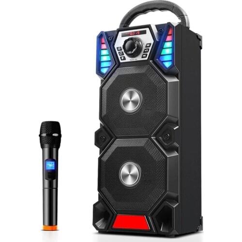 Big Power Portable Bluetooth Speaker Wireless Bass Column 3DStereo Subwoofer Music Center Dual Audio Support Remote Control Mic