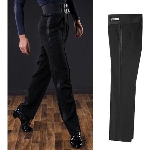 Professional MenS Ballroom Latin Dance Pants Plus Size Trousers Pocket Pants Male Latino Cha Cha Competition Pants DWY2431