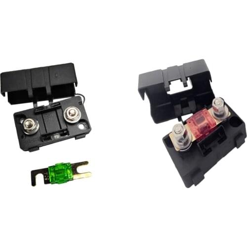 Black Online Automotive ANS Midi Fuse Holder Fusebox Block for RV Golf Cart Electrocar 30A+500A