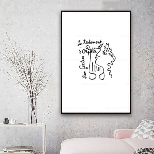 Cocteau Le testament d Orph%C3%A9e Home Decor Nordic Minimalist Posters and Prints Wall Art Canvas Painting for Bedroom