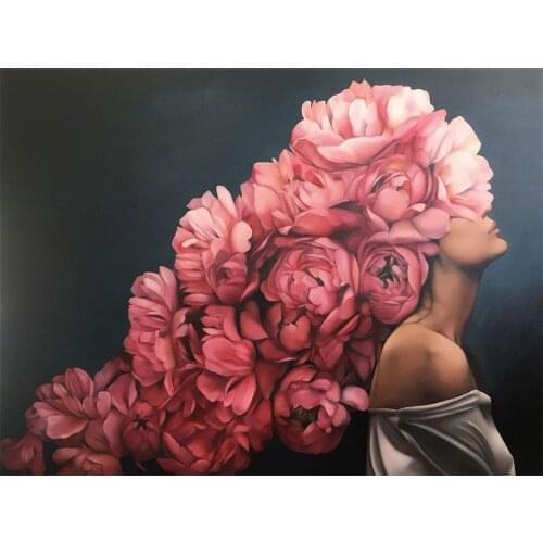 Flower Women DIY Cross Stitch Embroidery 11CT Kits Needlework Craft Set Printed Canvas Cotton Thread Home Decoration New Sale