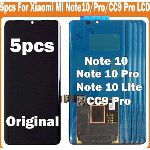 Wholesale 5pcs For Xiaomi Mi Note 10 / CC9 Pro / Note10 Pro LCD Display Touch Screen Digitizer Assembly For Mi Note10 Pro Lite