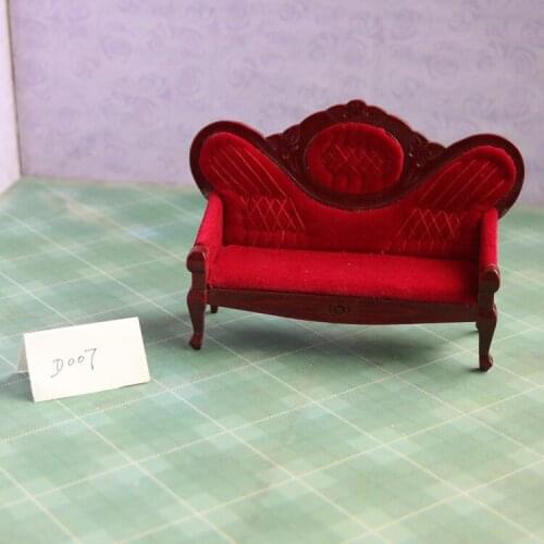 G07-X094 children baby gift Toy 1:12 Dollhouse mini Furniture Miniature rement Doll accessories red flannel sofa D007 1pcs