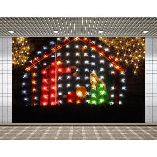 Lyavshi Christian Jesus Nativity Scene Baby Christmas Photography Backgrounds Photographic Backdrops for Photo Studio