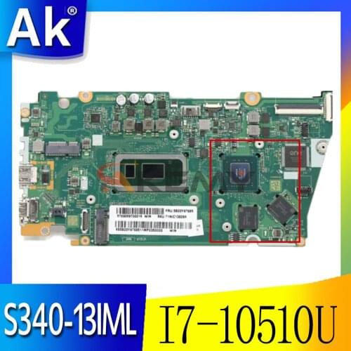 Mainboard For Lenovo ideapad S340-13IML Laptop motherboard FRU 5B20Y97685 with CPU I7 10510U RAM 8G GPU MX350 2G 100% test