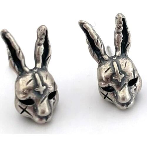 Cute Gothic Cross Hare Rabbits Bunny Animal Jewelry Ear Vintage Stud Earring