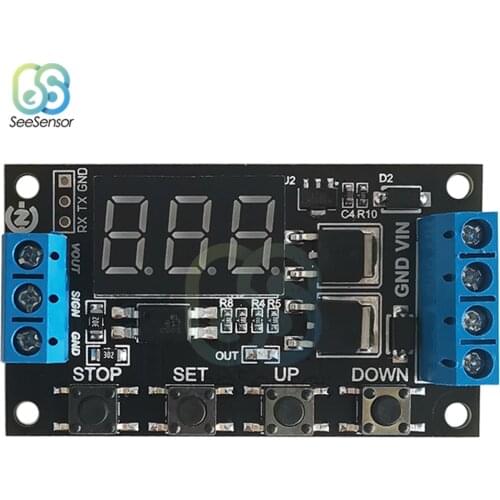 DC 5V-30V MOS Switch Trigger Cycle Timing Delay Module Solenoid Valve Control Switch 5V 12V 24V 3Bit Red LED Display