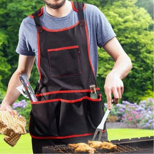 Multi-Functional Apron Garden Working Clothes Waterproof for Woodworking Car Repair Outdoor Barbecue Tools