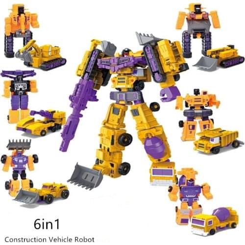New Toy Car Bulldozer Excavator Robot 2 in 1 Toy City Mini Construction Truck Transforming Robot For Kids Robot Toys Gift