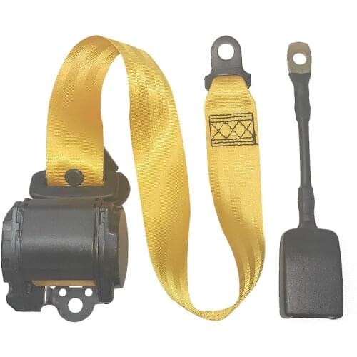 New yellow 3 Point Seat Belt Straps car Emergency locking safety belt harness belt auto lap belt