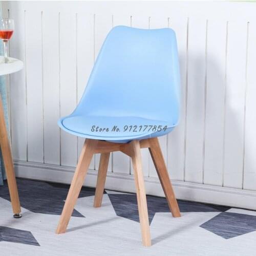 Dining chair home Nordic makeup chair net red plastic chair creative modern simple solid wood stool backrest desk chair