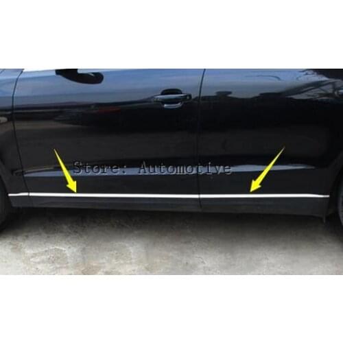 Fit For Audi Q5 2012 2013 2014 2015 2016 Stainless Steel Side Door Body Garnish Moulding Cover Trims Decoration 6Pcs Car Styling